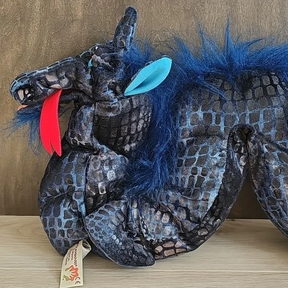 Folkmanis Blue Sea Serpent 18" Long Plush Hand Puppet - Picture 2 of 8